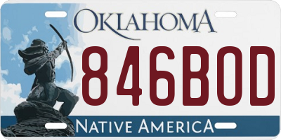 OK license plate 846BOD