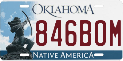 OK license plate 846BOM