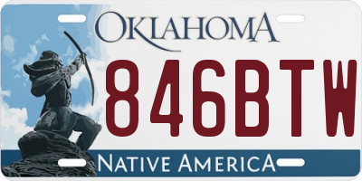 OK license plate 846BTW