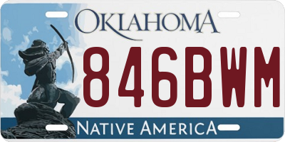 OK license plate 846BWM