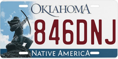 OK license plate 846DNJ