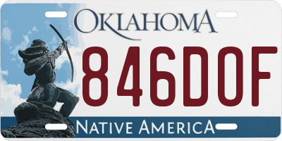 OK license plate 846DOF