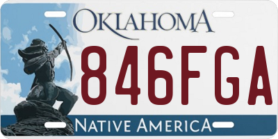 OK license plate 846FGA