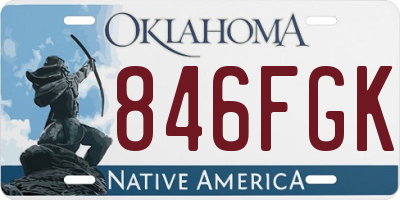 OK license plate 846FGK