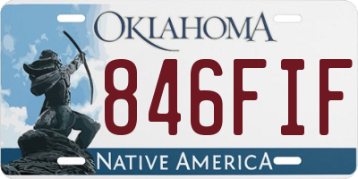 OK license plate 846FIF