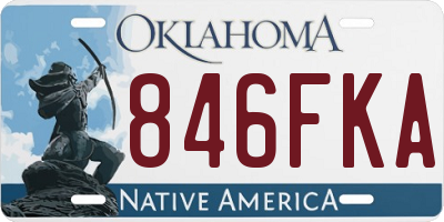 OK license plate 846FKA