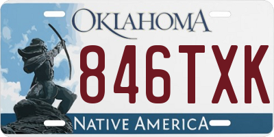 OK license plate 846TXK