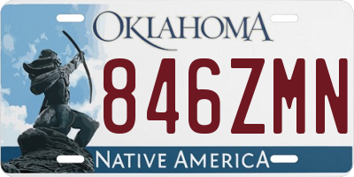 OK license plate 846ZMN