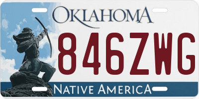 OK license plate 846ZWG