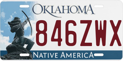OK license plate 846ZWX
