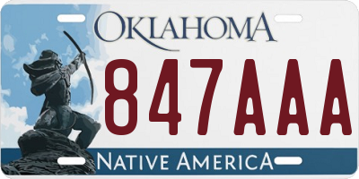 OK license plate 847AAA