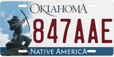 OK license plate 847AAE