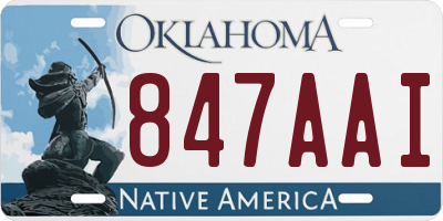 OK license plate 847AAI