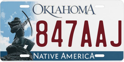 OK license plate 847AAJ