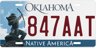 OK license plate 847AAT
