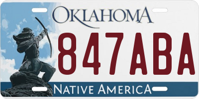 OK license plate 847ABA