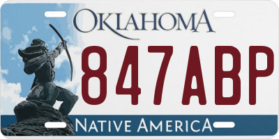 OK license plate 847ABP