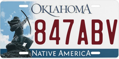 OK license plate 847ABV