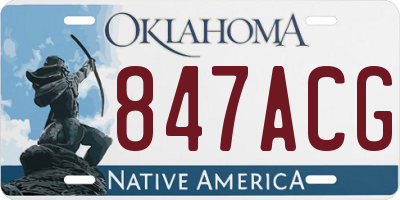 OK license plate 847ACG