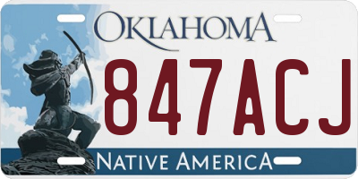OK license plate 847ACJ
