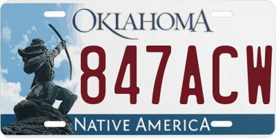 OK license plate 847ACW