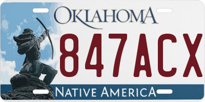 OK license plate 847ACX