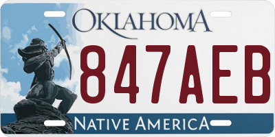 OK license plate 847AEB