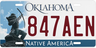 OK license plate 847AEN