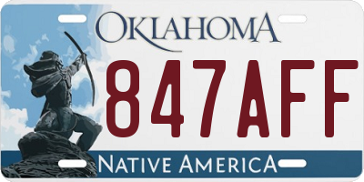 OK license plate 847AFF