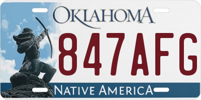 OK license plate 847AFG