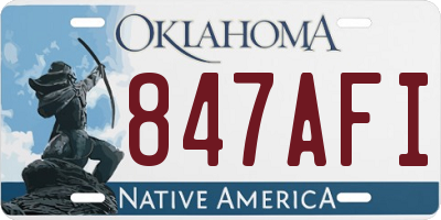 OK license plate 847AFI