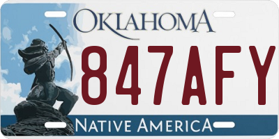 OK license plate 847AFY