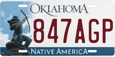 OK license plate 847AGP