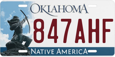 OK license plate 847AHF