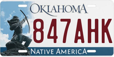 OK license plate 847AHK