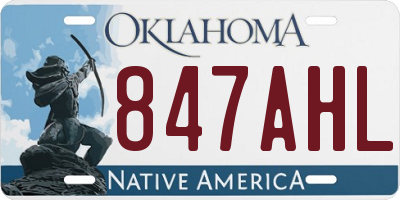 OK license plate 847AHL