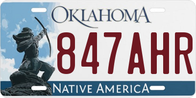 OK license plate 847AHR