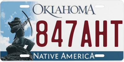 OK license plate 847AHT