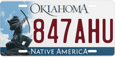 OK license plate 847AHU