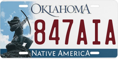 OK license plate 847AIA