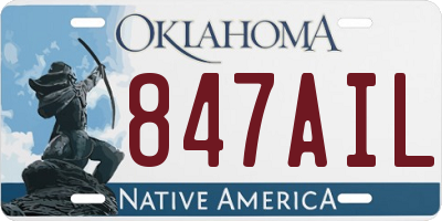 OK license plate 847AIL
