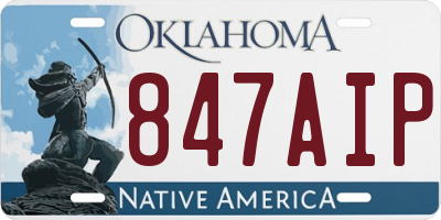 OK license plate 847AIP