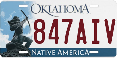 OK license plate 847AIV