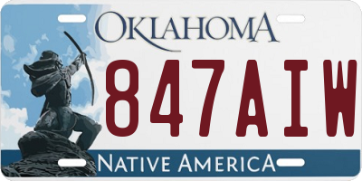 OK license plate 847AIW