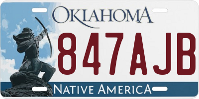OK license plate 847AJB