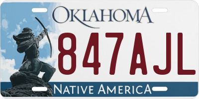 OK license plate 847AJL