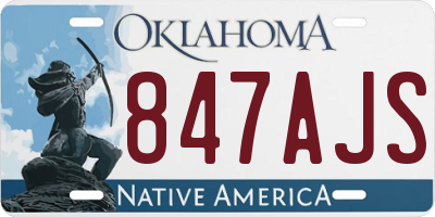OK license plate 847AJS