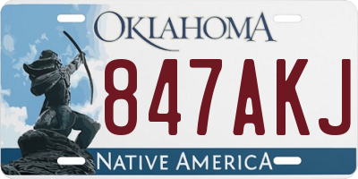 OK license plate 847AKJ