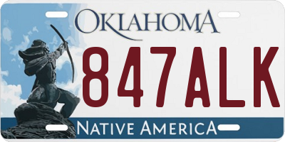 OK license plate 847ALK