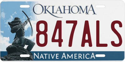 OK license plate 847ALS